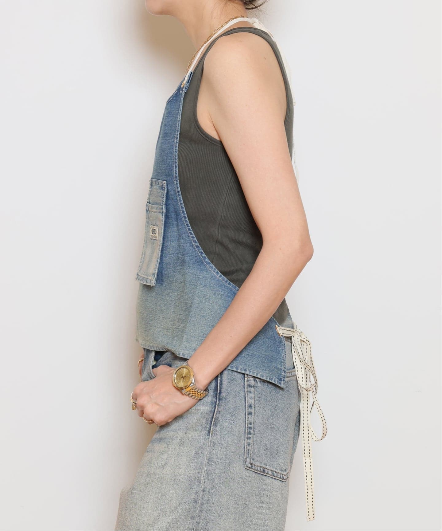 R13/アールサーティーン】CROPPED DENIM エプロン（その他ファッション