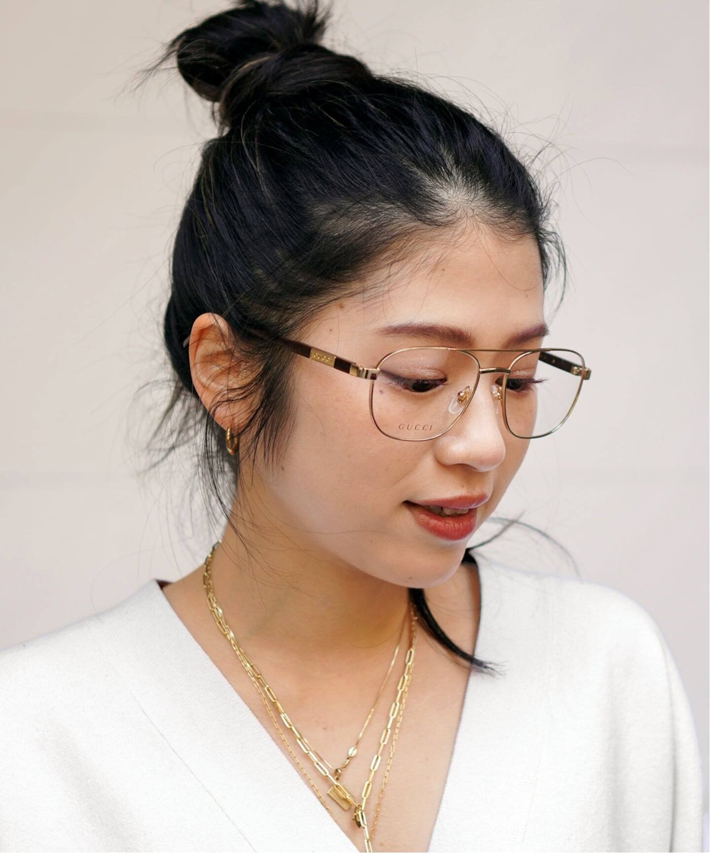 GUCCI/グッチ】double bridge brown temple glasses（メガネ）｜AP