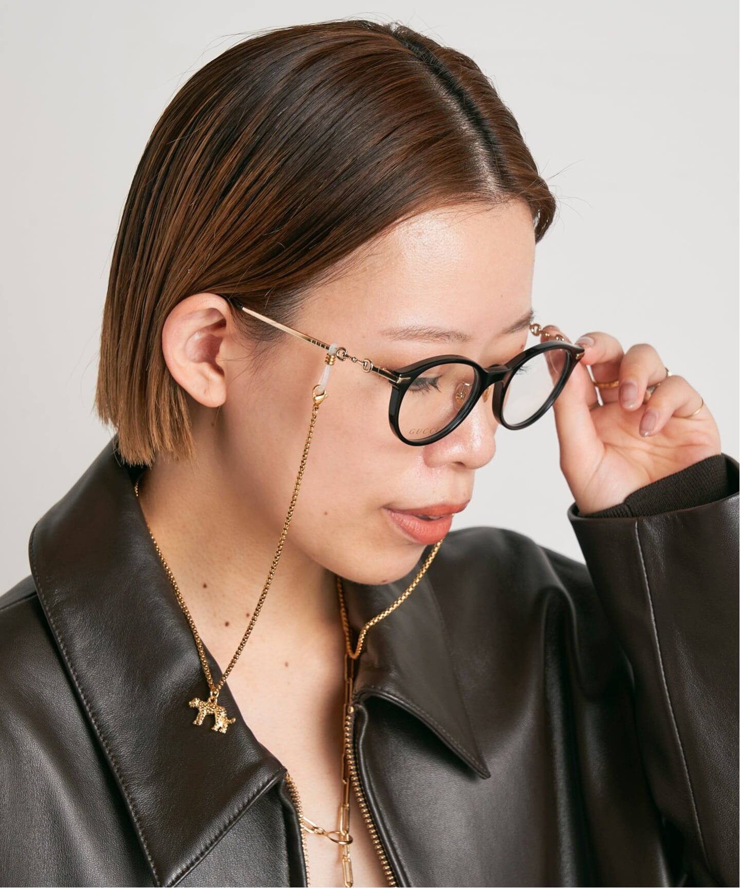 GUCCI/グッチ】black bit temples glasses（メガネ）｜AP STUDIO
