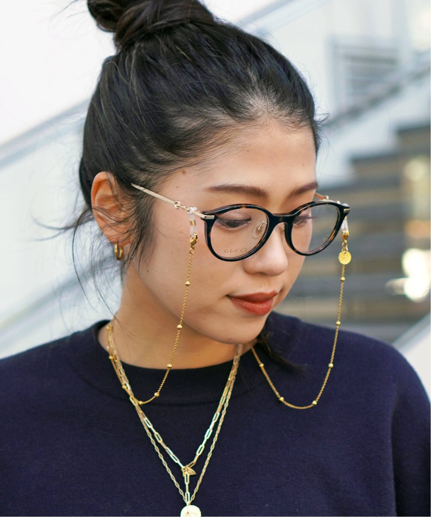 GUCCI/グッチ】brown bit temples glasses（メガネ）｜AP STUDIO