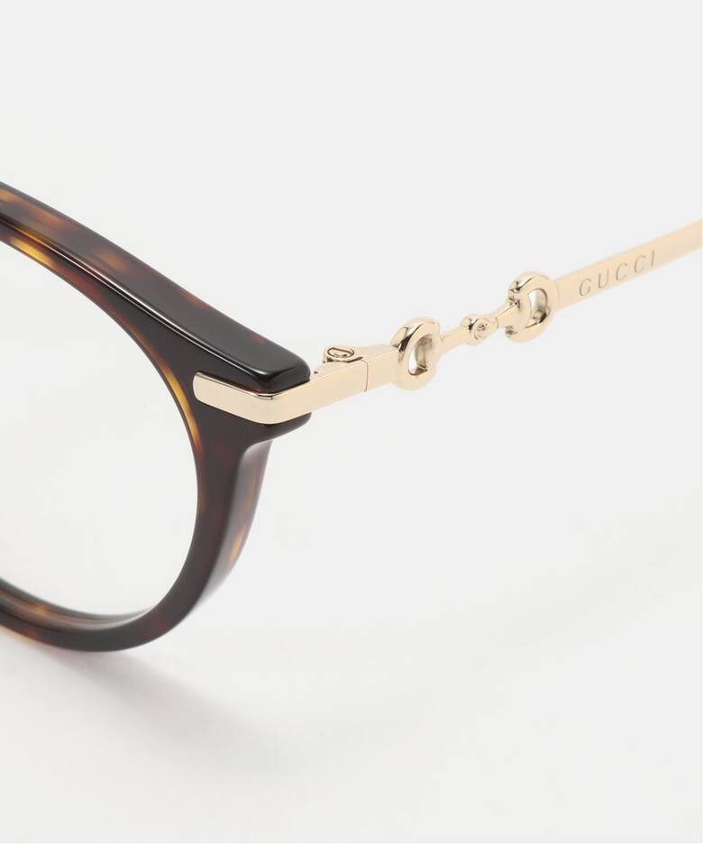 GUCCI/グッチ】brown bit temples glasses（メガネ）｜AP STUDIO 