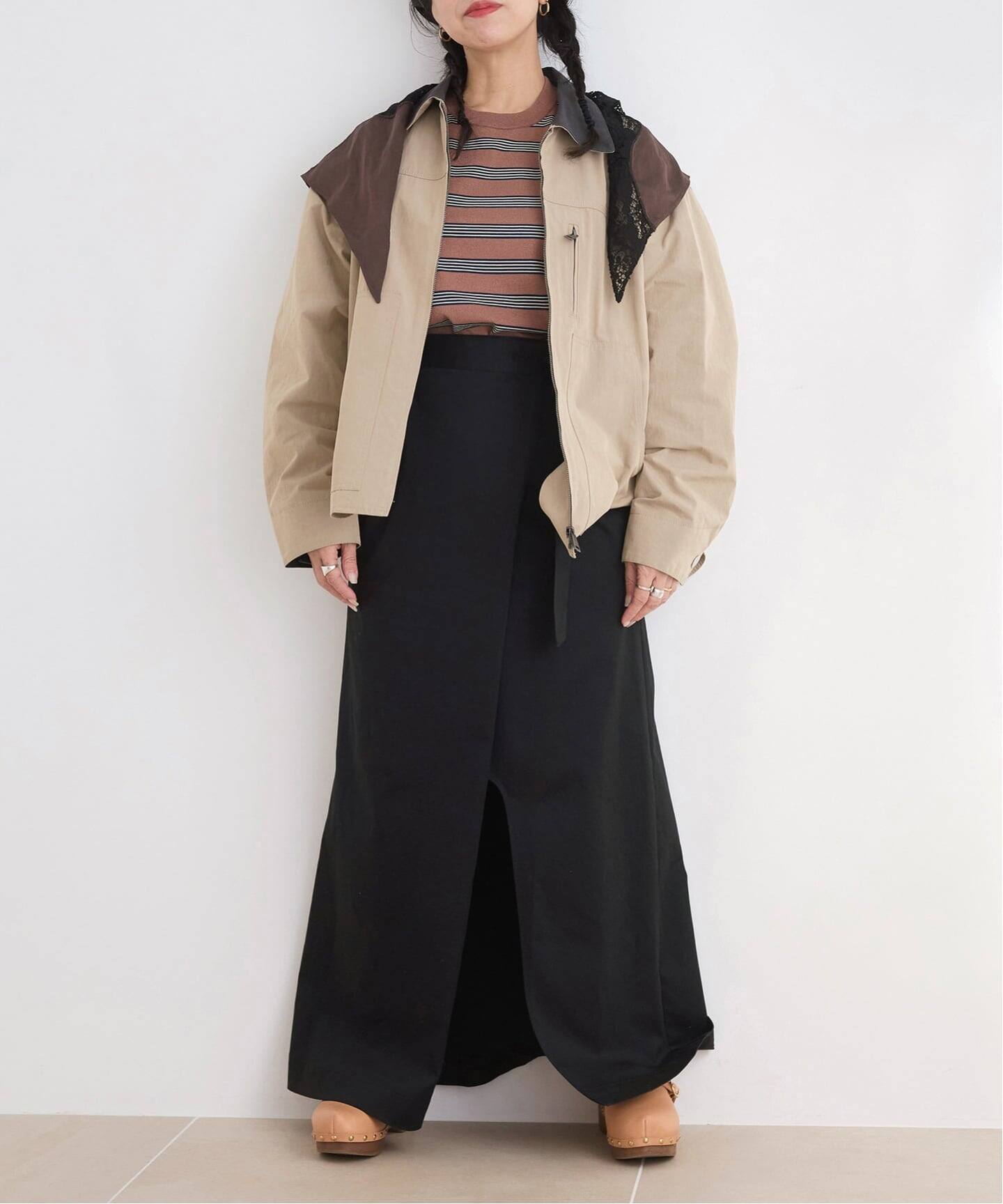 IENA LA BOUCLE R/Lサテンレースコンビバブーシュカ（スカーフ