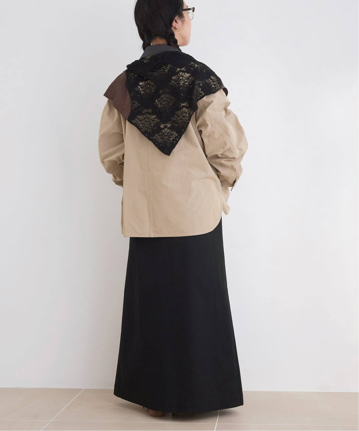 IENA LA BOUCLE R/Lサテンレースコンビバブーシュカ（スカーフ