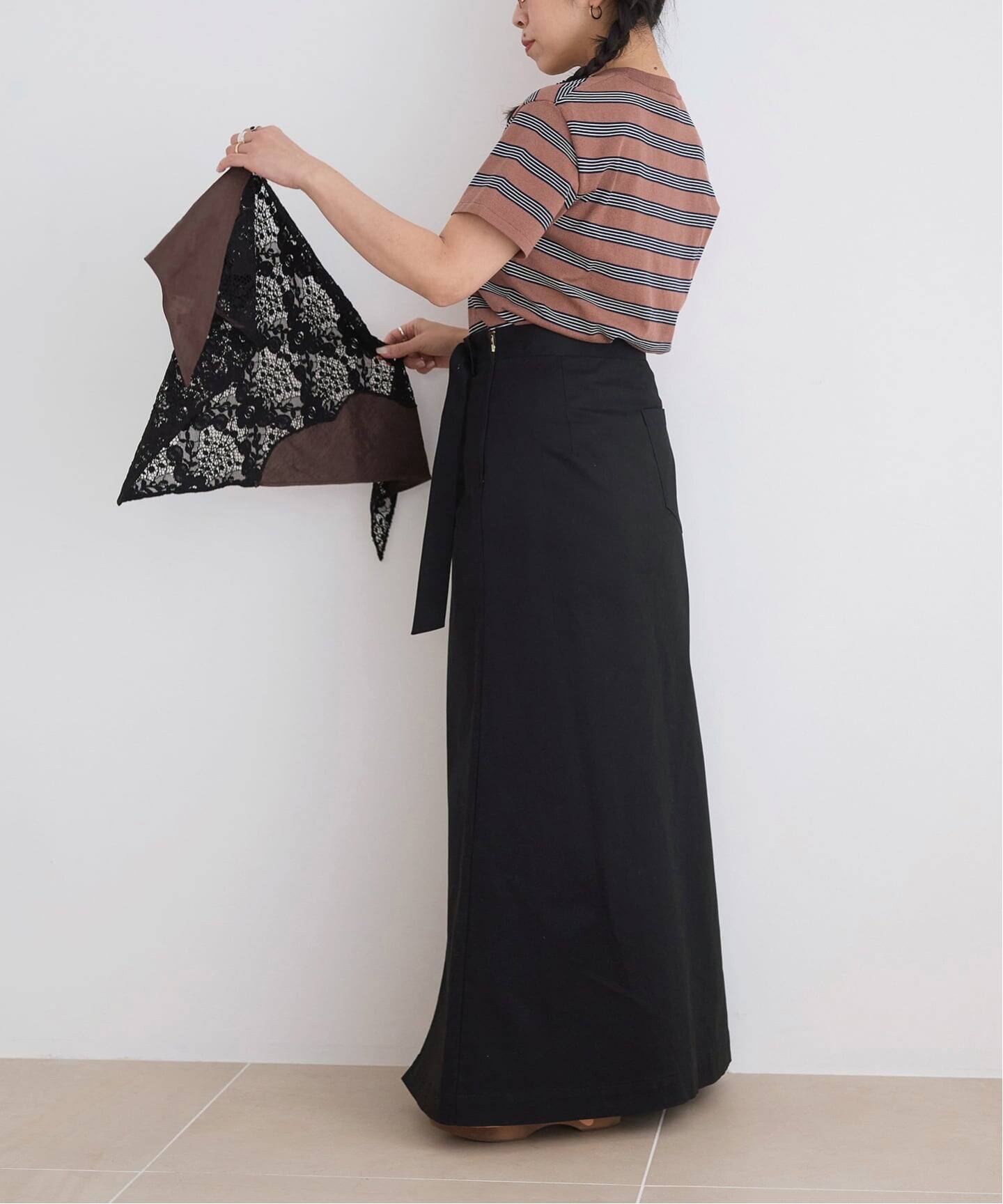 IENA LA BOUCLE R/Lサテンレースコンビバブーシュカ（スカーフ