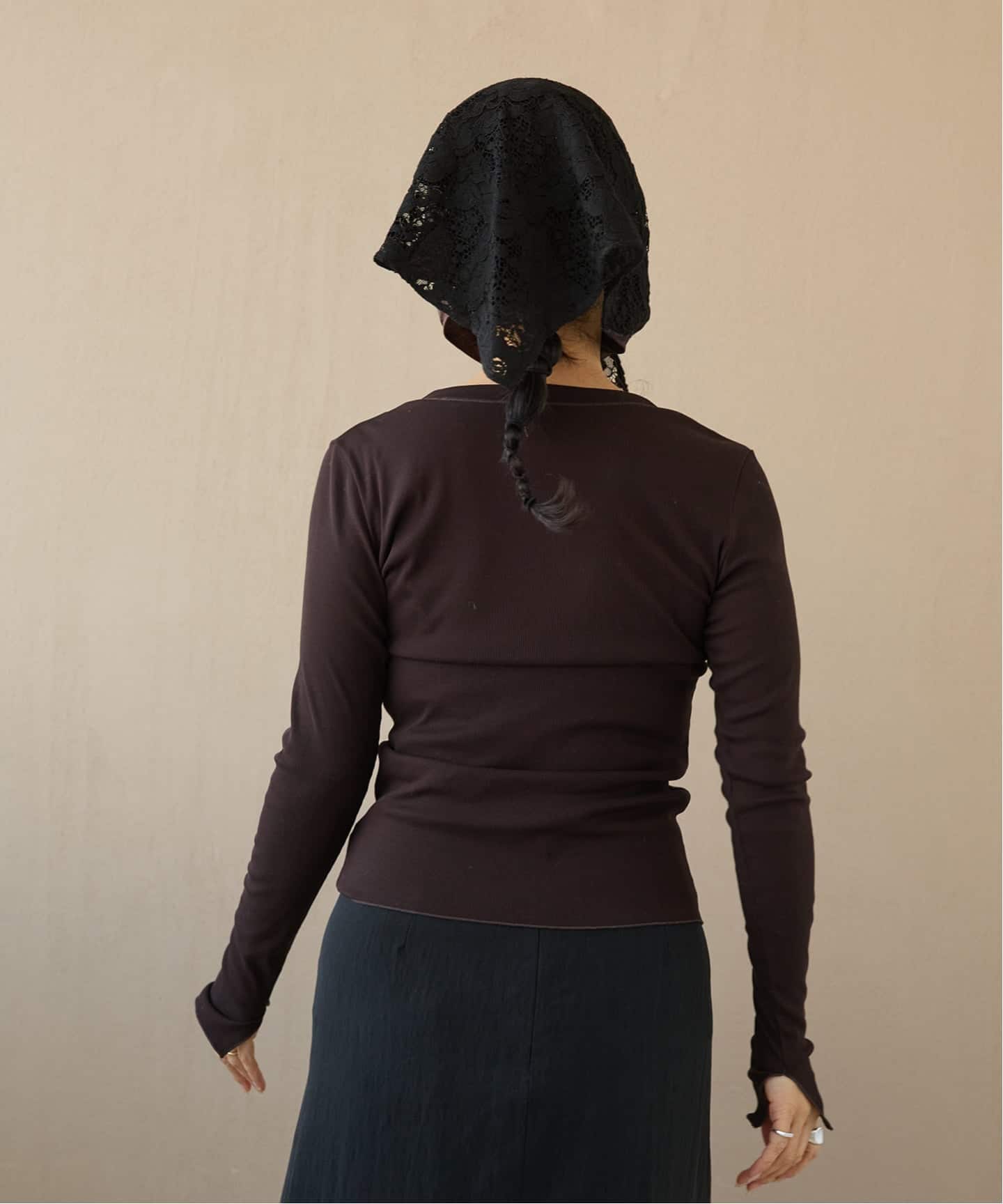 IENA LA BOUCLE R/Lサテンレースコンビバブーシュカ（スカーフ