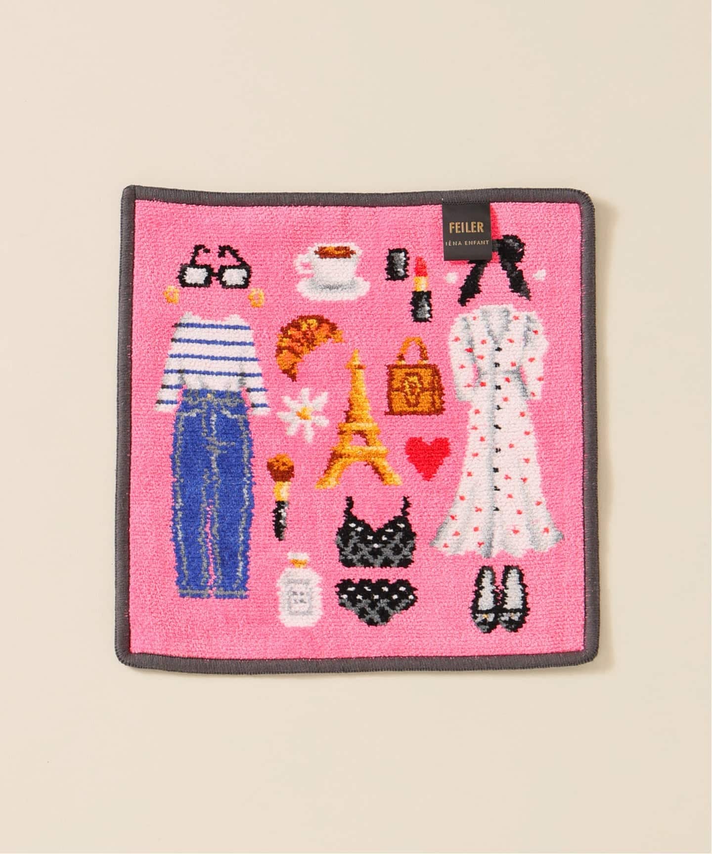 FEILER/フェイラー】別注 AMOR IENA 25*25ハンカチ（グレー