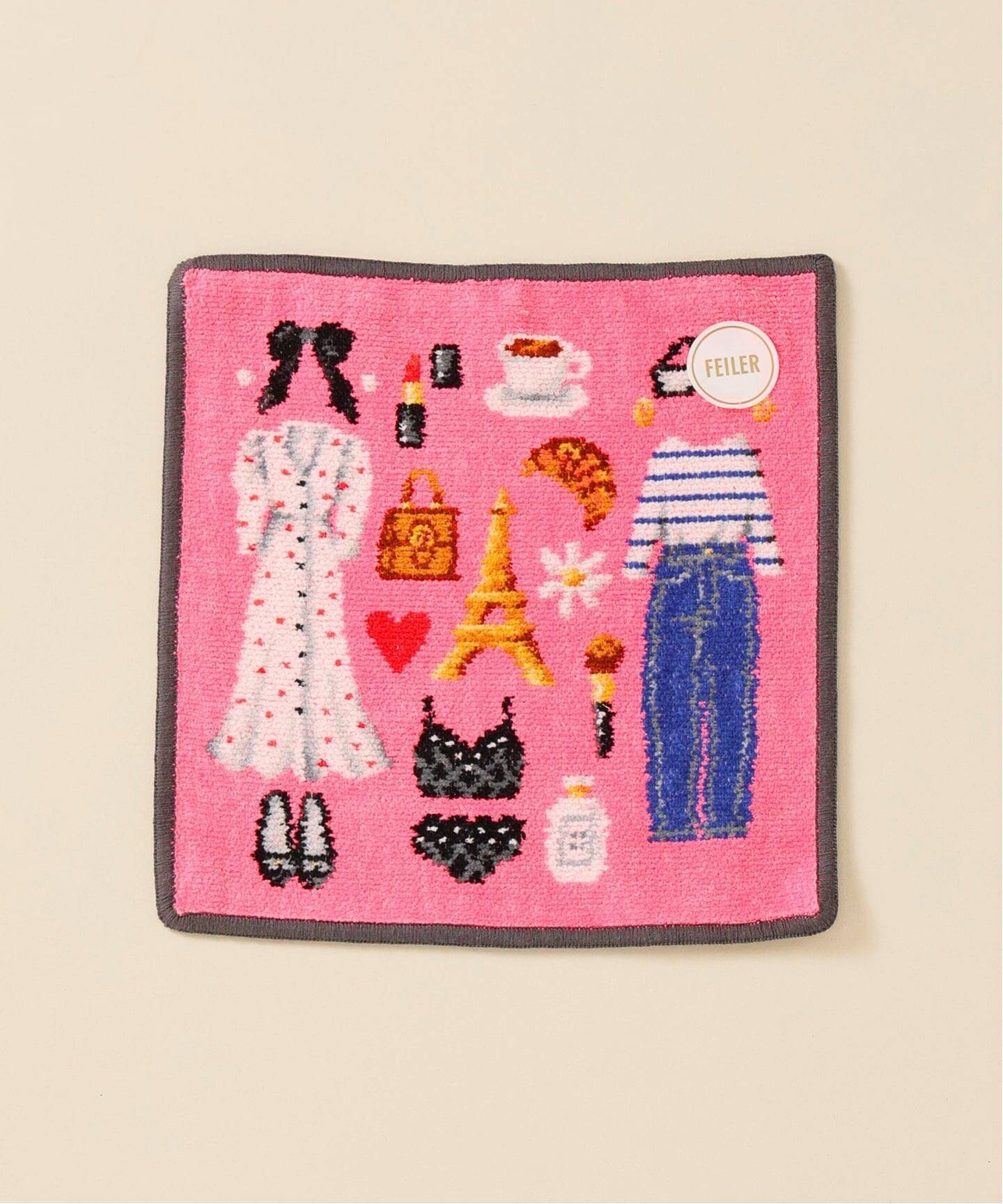 FEILER/フェイラー】別注 AMOR IENA 25*25ハンカチ（グレー