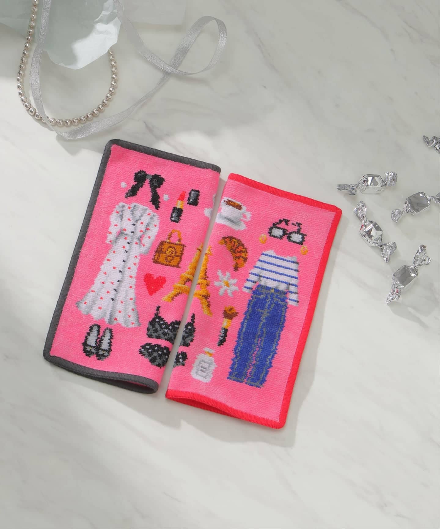 FEILER/フェイラー】別注 AMOR IENA 25*25ハンカチ（レッド