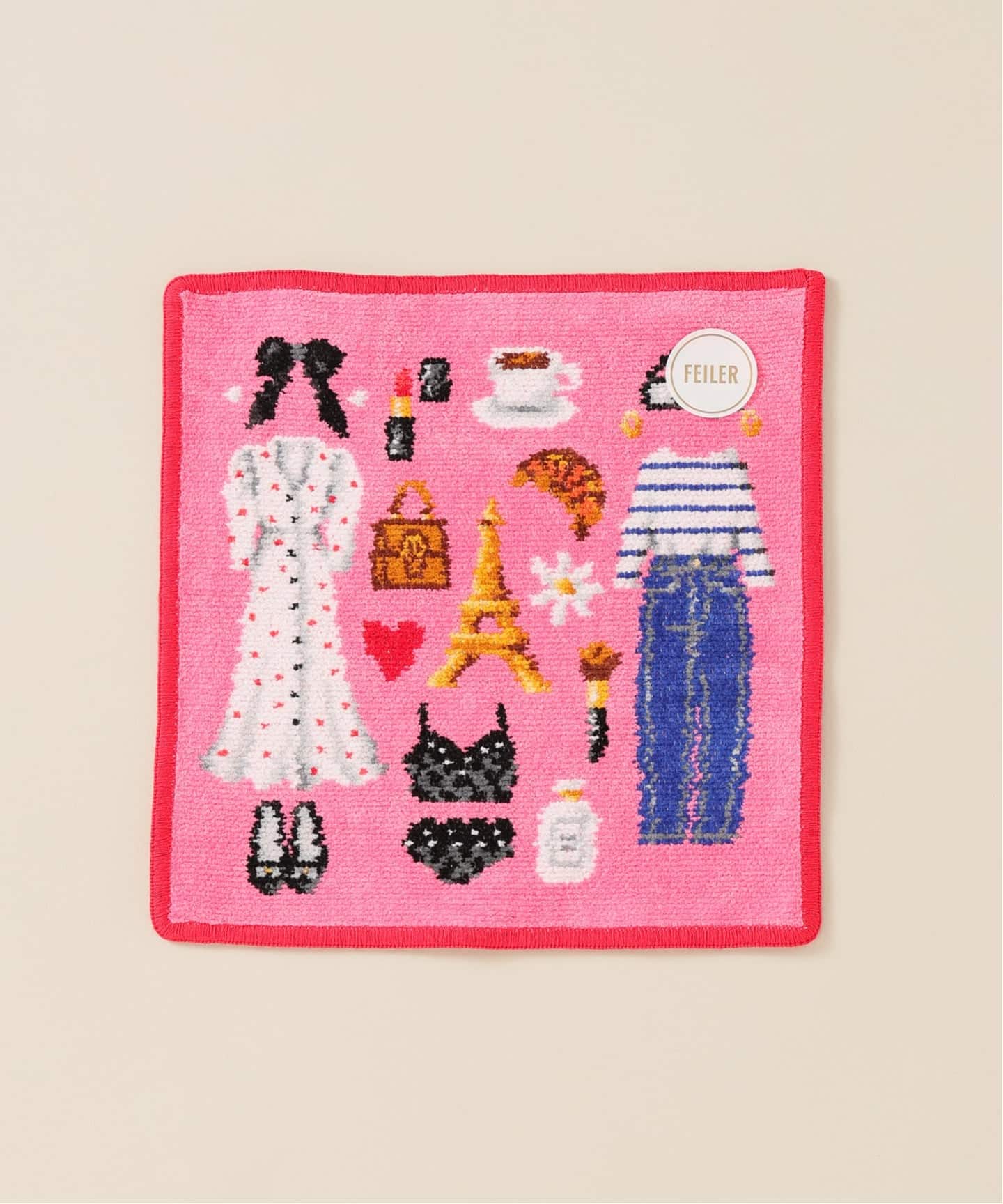 FEILER/フェイラー】別注 AMOR IENA 25*25ハンカチ（レッド