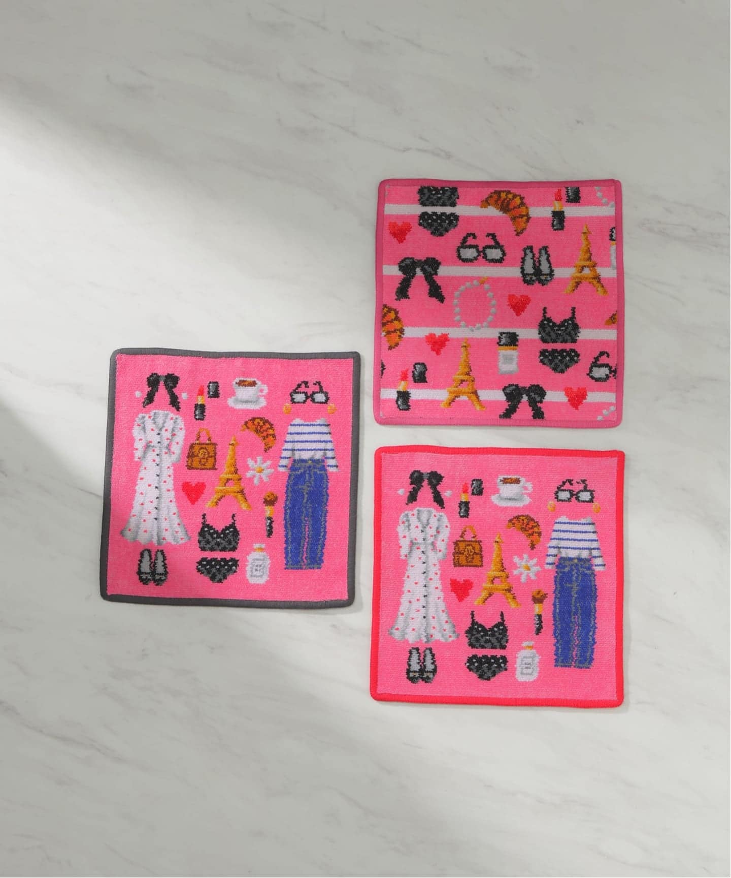 FEILER/フェイラー】別注 ROSE IENA 25*25ハンカチ（ピンク