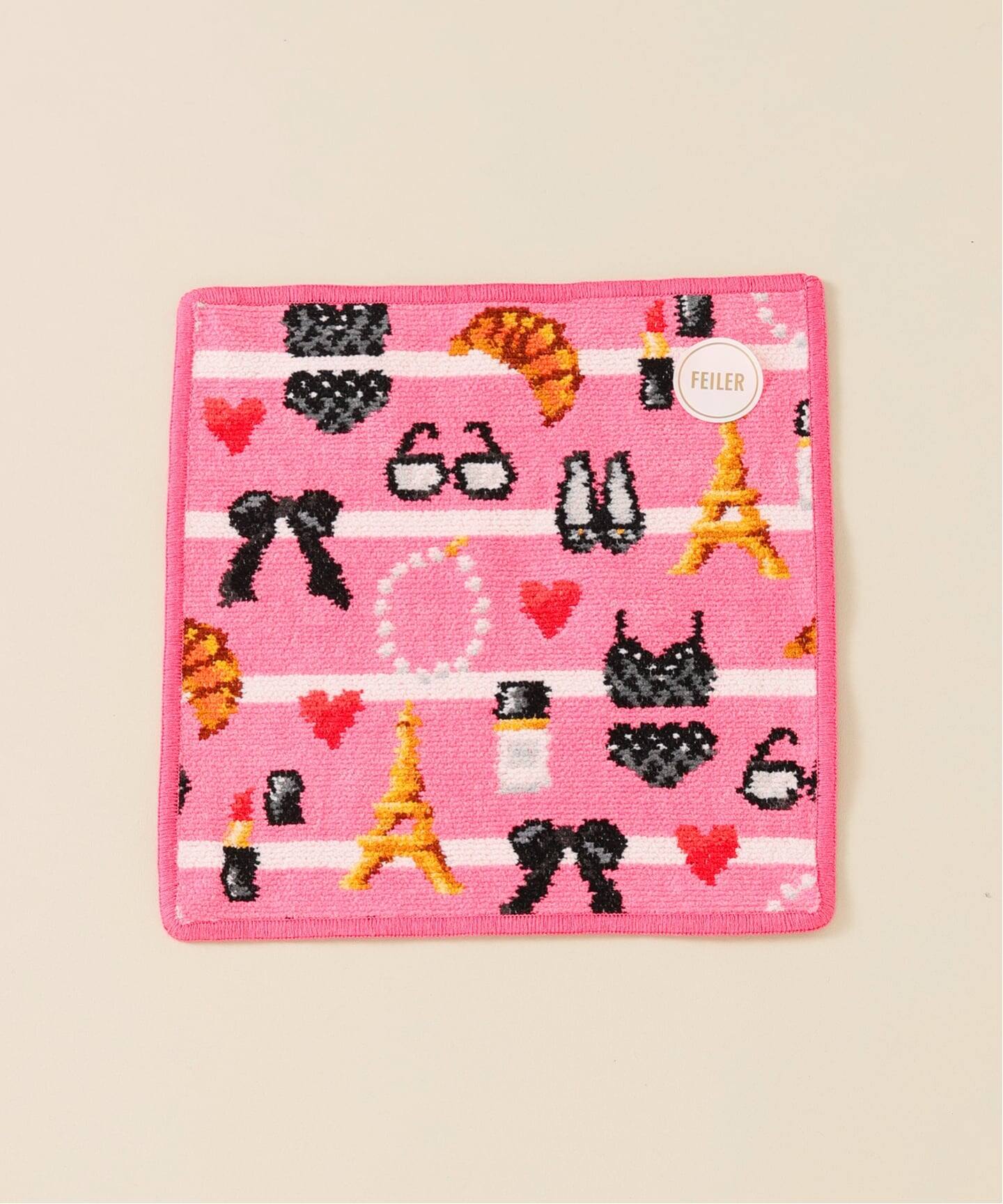 FEILER/フェイラー】別注 ROSE IENA 25*25ハンカチ（ピンク