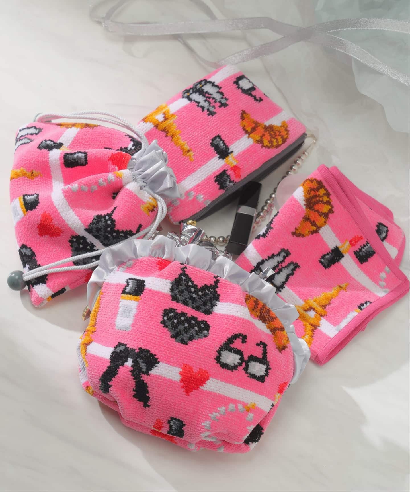 FEILER/フェイラー】別注 ROSE IENA フリルシェルポーチ（ポーチ