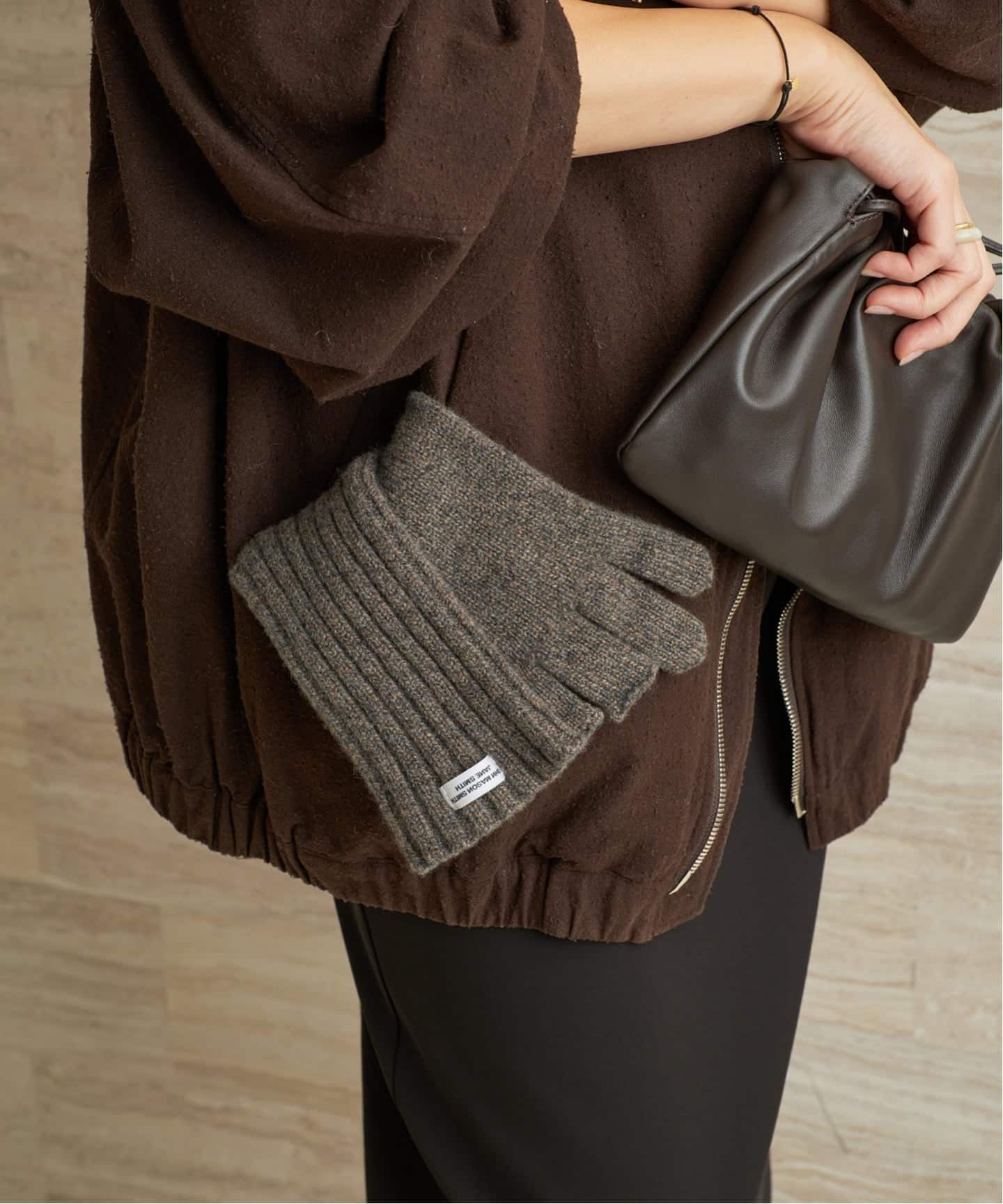 JANE SMITH/ ジェーンスミス 5G THREE FINGERLESS KNIT グローブ（手袋