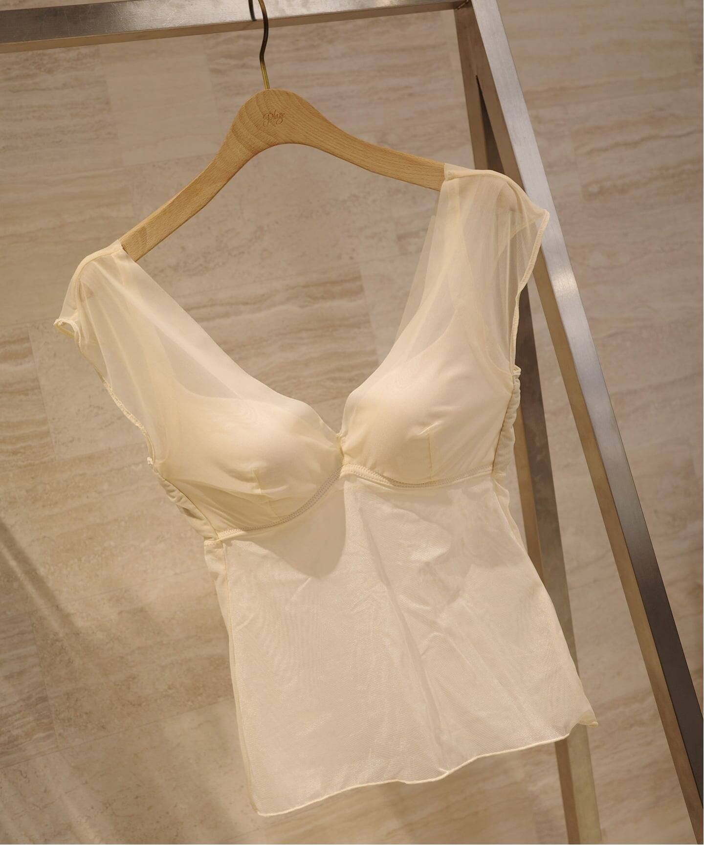 NICENICE MOMENT / ナイスナイスモーメント MESH FRENCH SL TOP