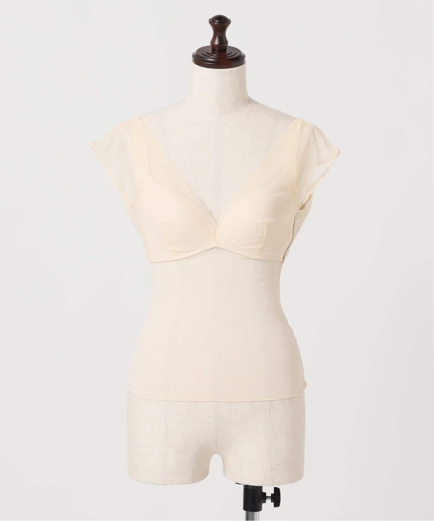 NICENICE MOMENT / ナイスナイスモーメント MESH FRENCH SL TOP