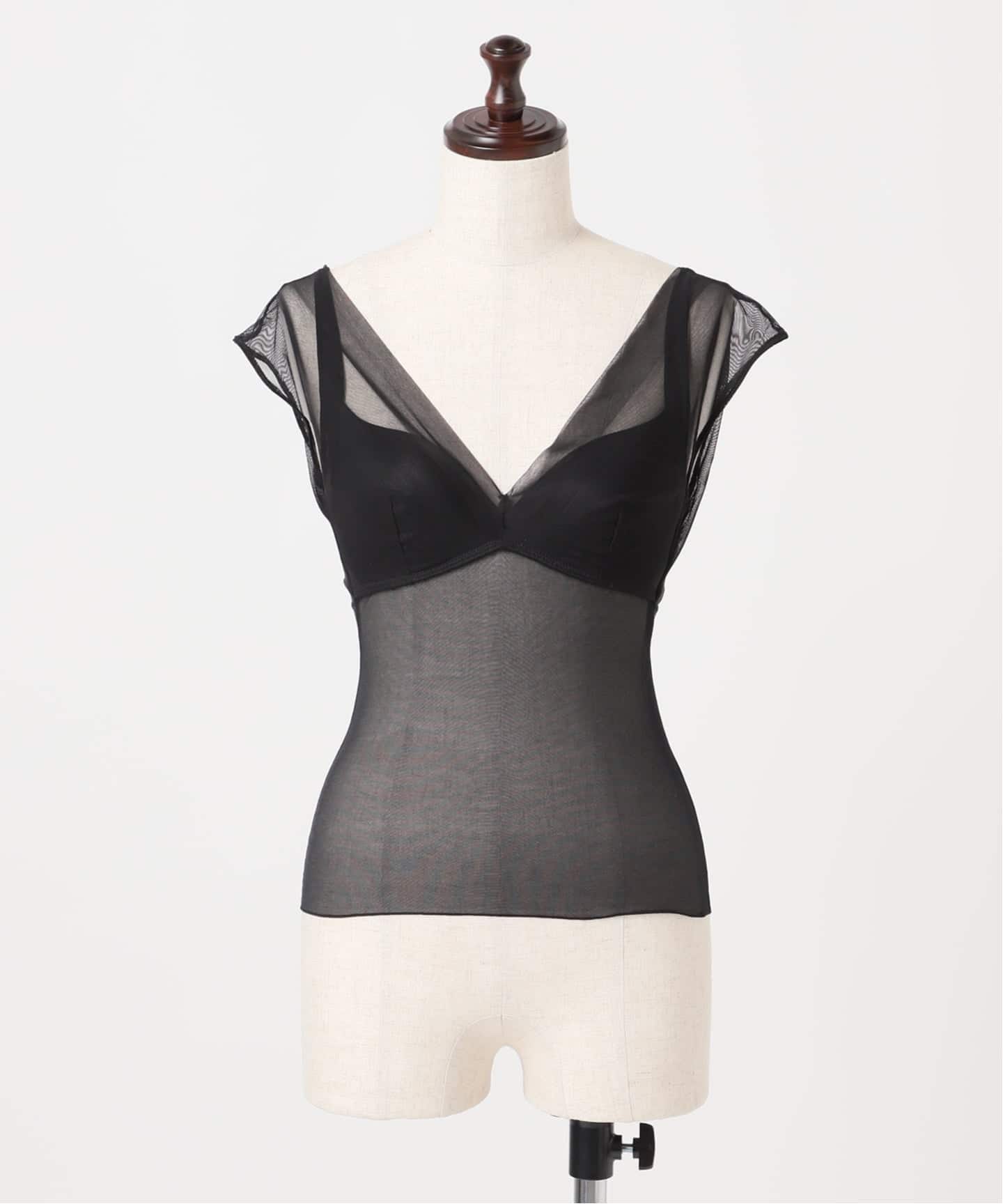 NICENICE MOMENT / ナイスナイスモーメント MESH FRENCH SL TOP