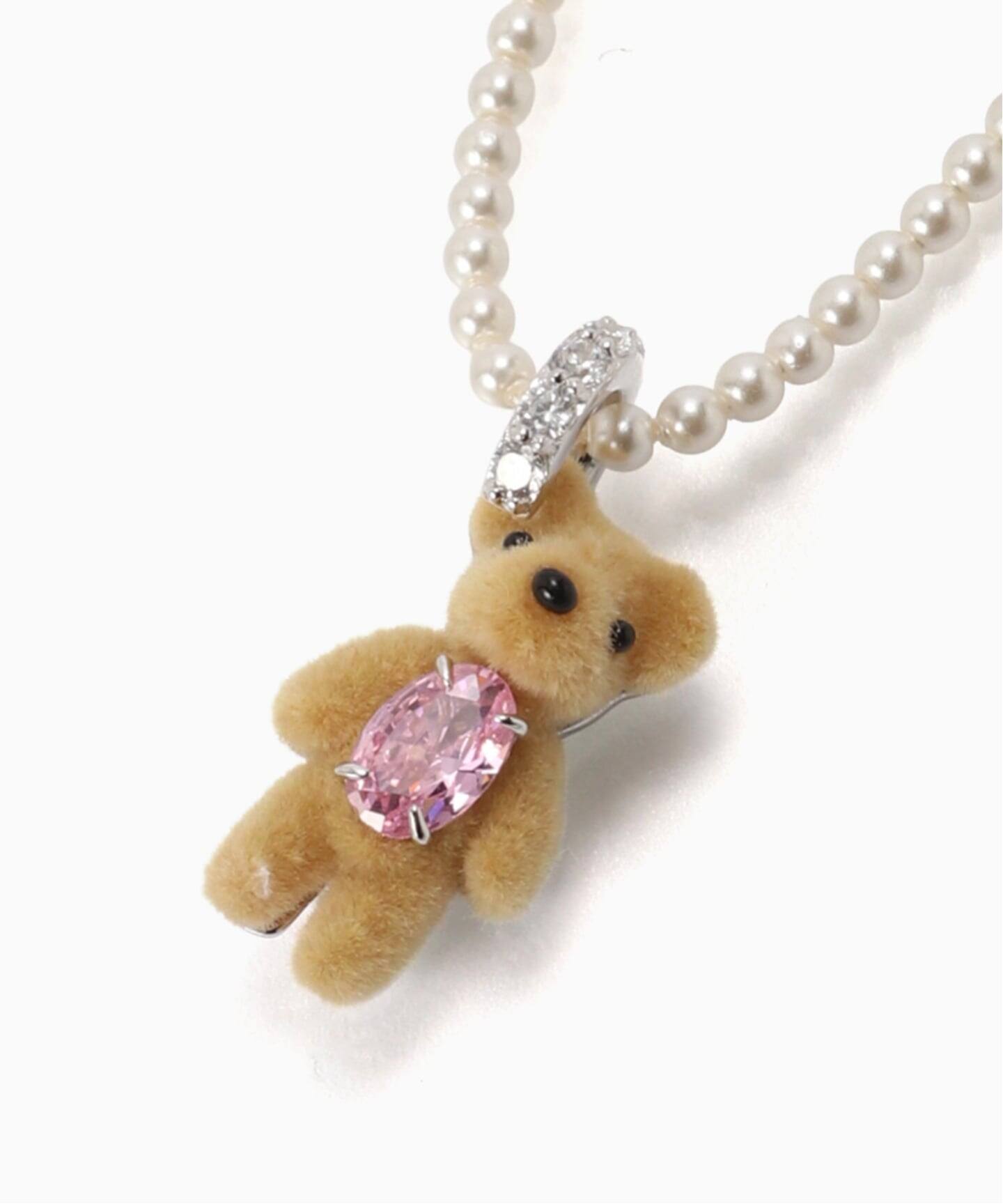 YVMIN Mini Flocked Bear Pearl Necklace（ネックレス）｜BOICE FROM 