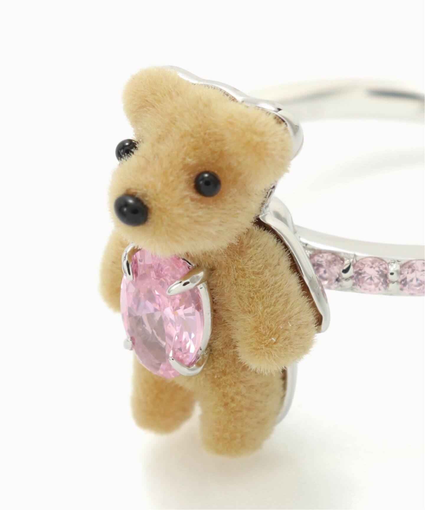 YVMIN Mini Flocked Bear Gemstone Ring（リング）｜BOICE FROM
