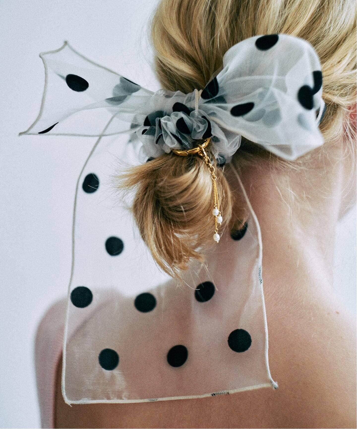 TRESSE sheer dot ribbon chouchou CH-19（ヘアアクセサリー）｜BOICE