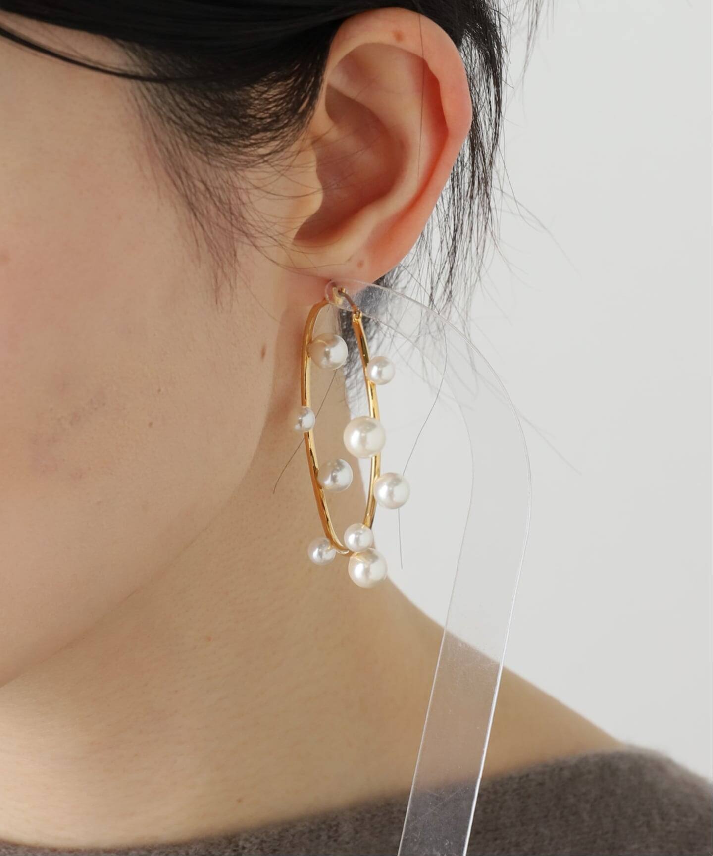 STELLAR HOLLYWOOD/ステラハリウッド シェルパールフープピアス