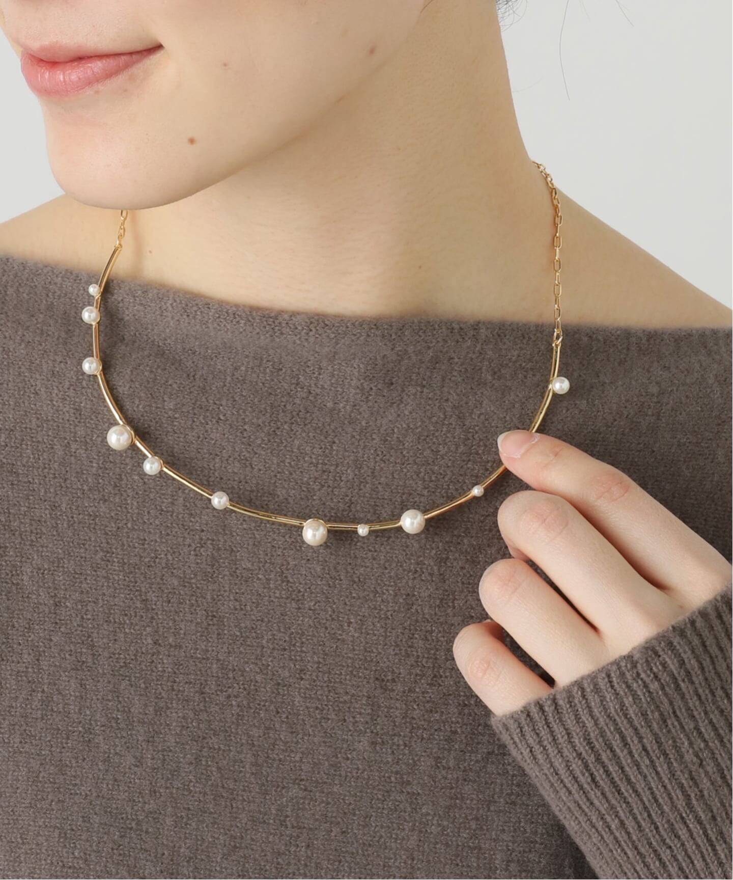 STELLAR HOLLYWOOD/ステラハリウッド シェルパールラインネックレス