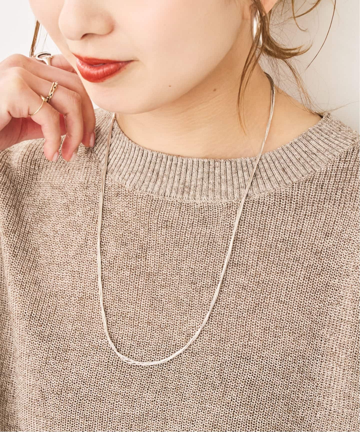 Native SilverStreams / liquiid silver necklace 60cm（ネックレス