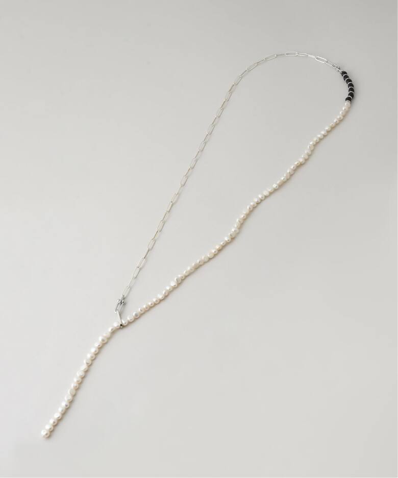 EO / イオ Pearl&PC Chain Lariat Necklace with O（ネックレス 