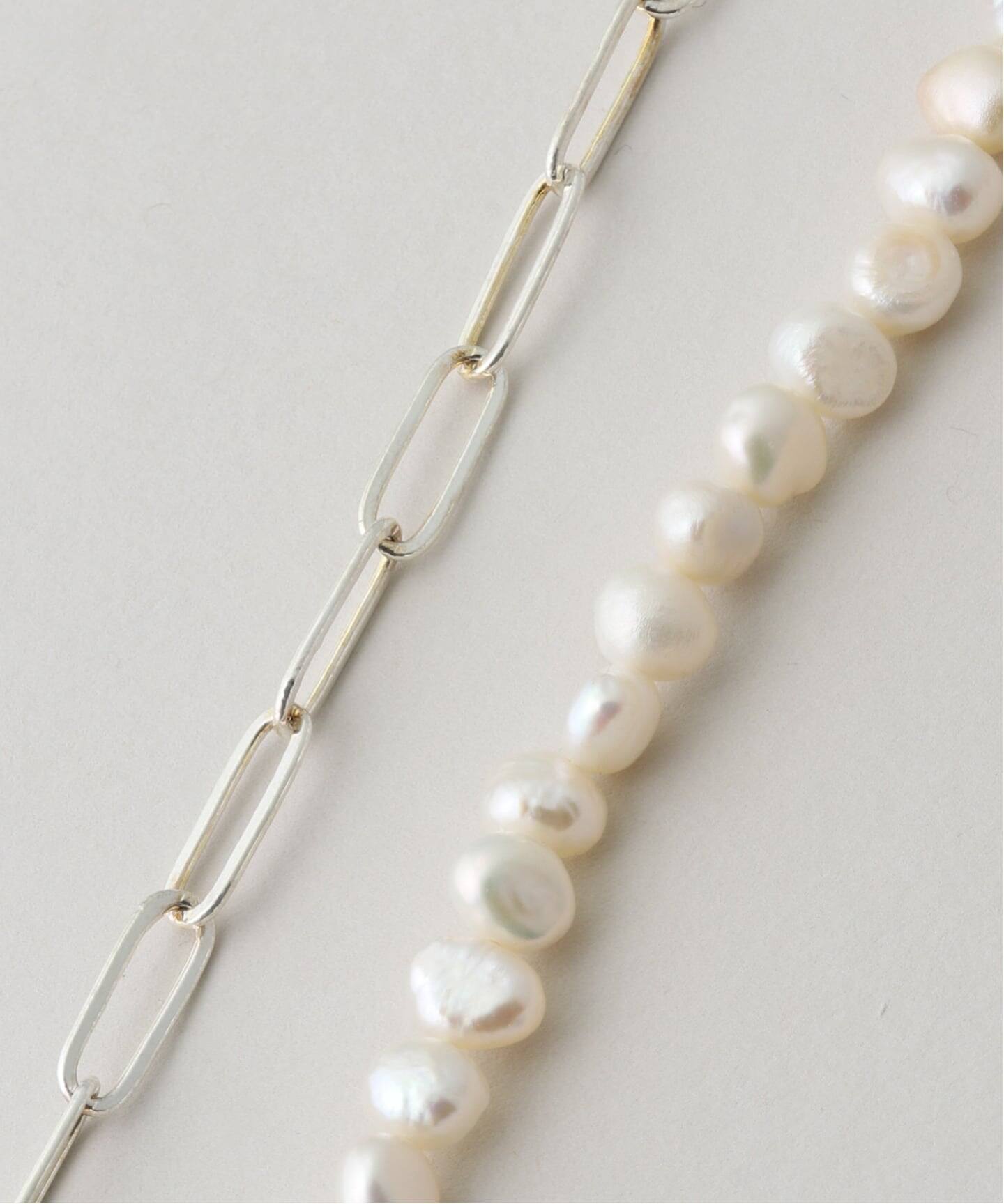EO / イオ Pearl&PC Chain Lariat Necklace with O（ネックレス