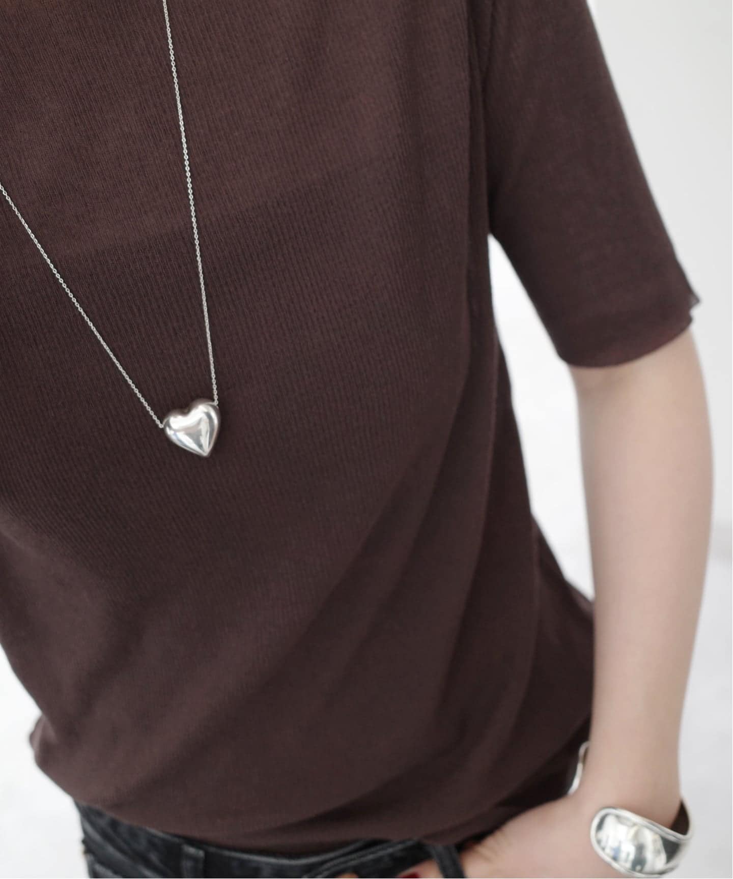 追加3》BASENOTES / ベースノート 65cm tiny chain heart NC BN-H006