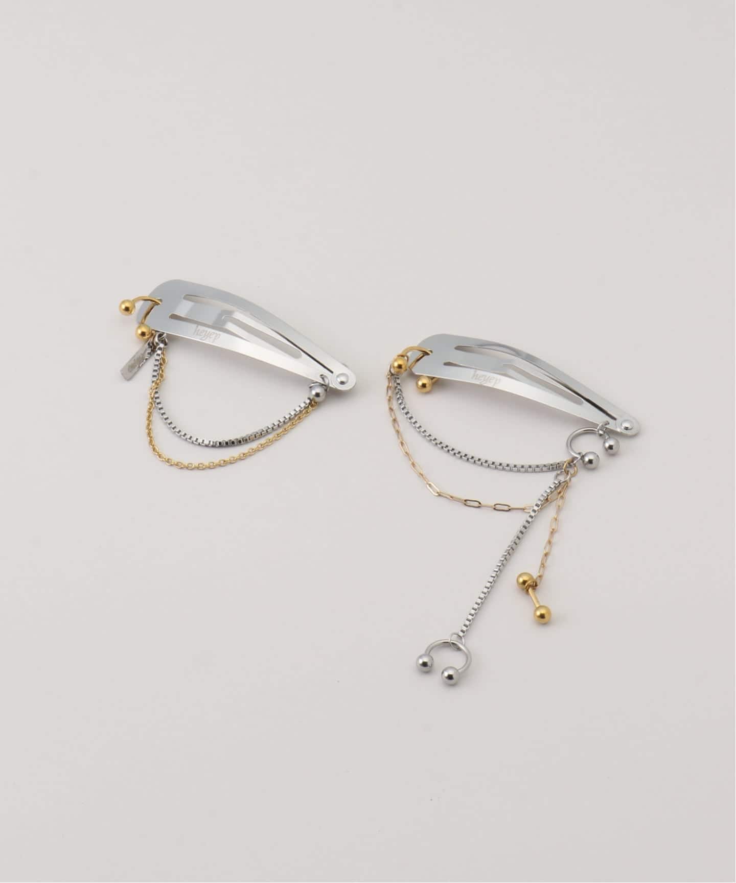 heyep / ヘイップ ヘアアクセサリー heyep / ヘイップ Pierced Chain Hair Clip 2piece（ヘアアクセサリー