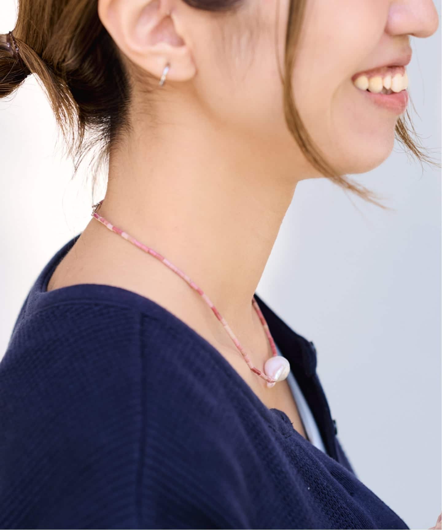 ≪予約≫PREEK/プリーク Baroque pearl stone line choker ネックレス