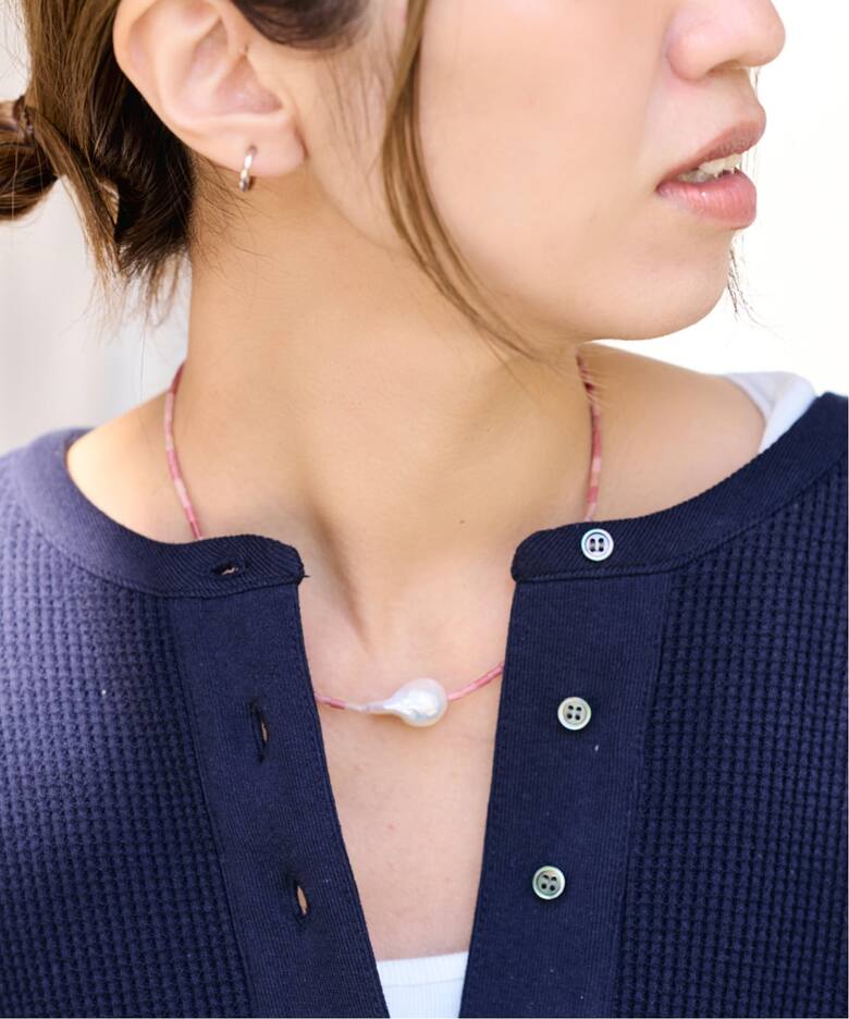 PREEK/プリーク Baroque pearl stone line choker ネックレス 