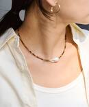PREEK/プリーク Baroque pearl stone line choker ネックレス
