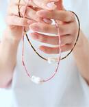 PREEK/プリーク Baroque pearl stone line choker ネックレス