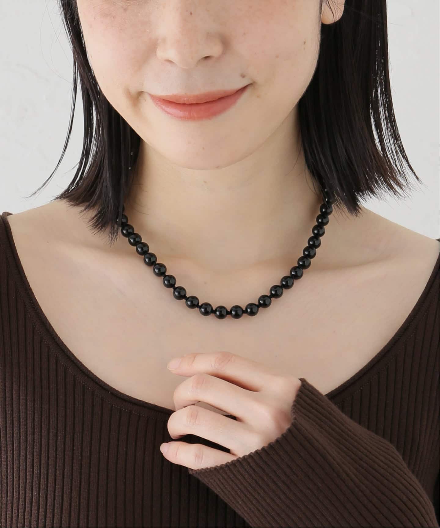 OCUCCI/オクチ STONE 8mm 43cm CHOKER ONYX ネックレス（ネックレス