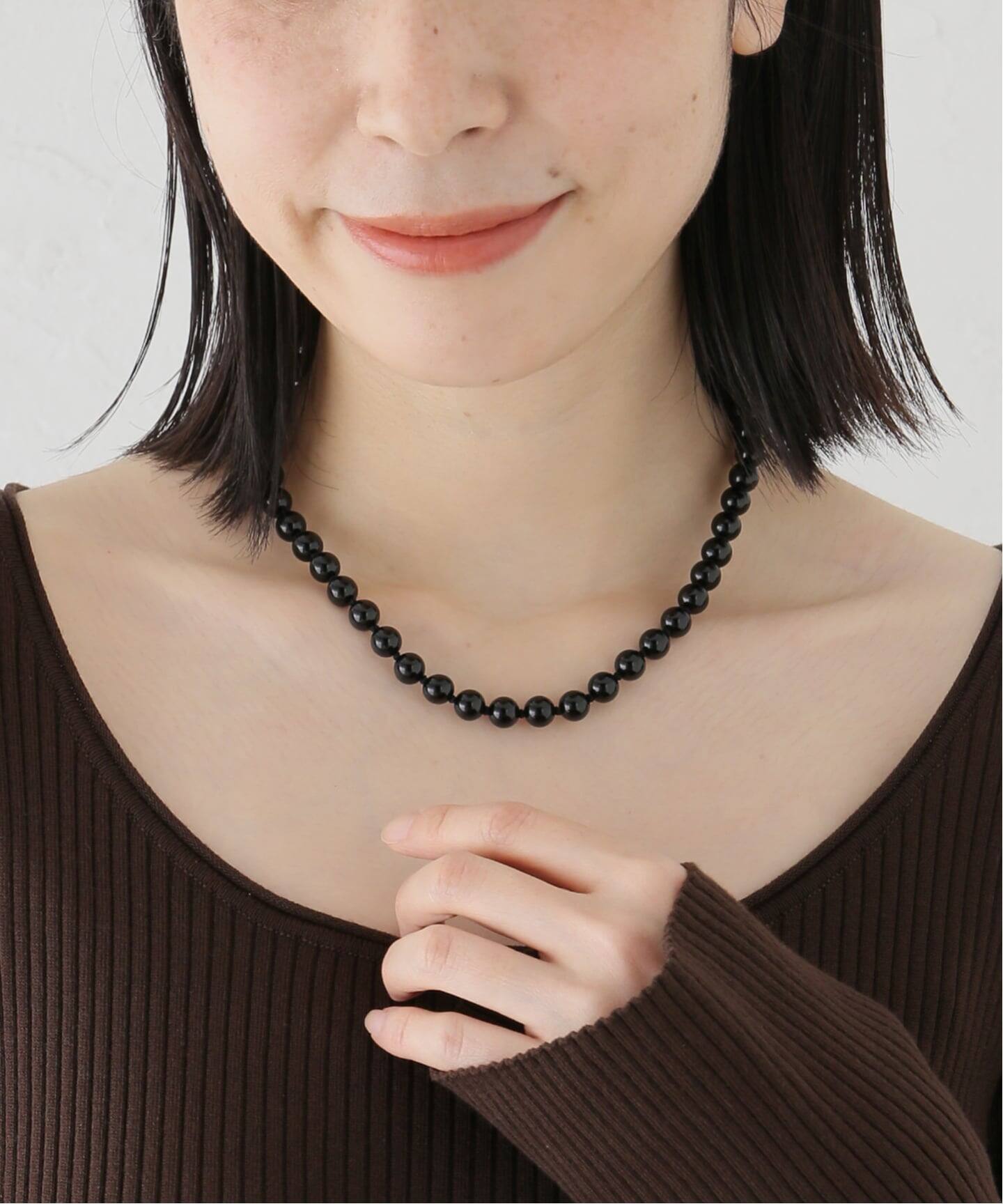 OCUCCI/オクチ STONE 8mm 43cm CHOKER ONYX ネックレス（ネックレス 