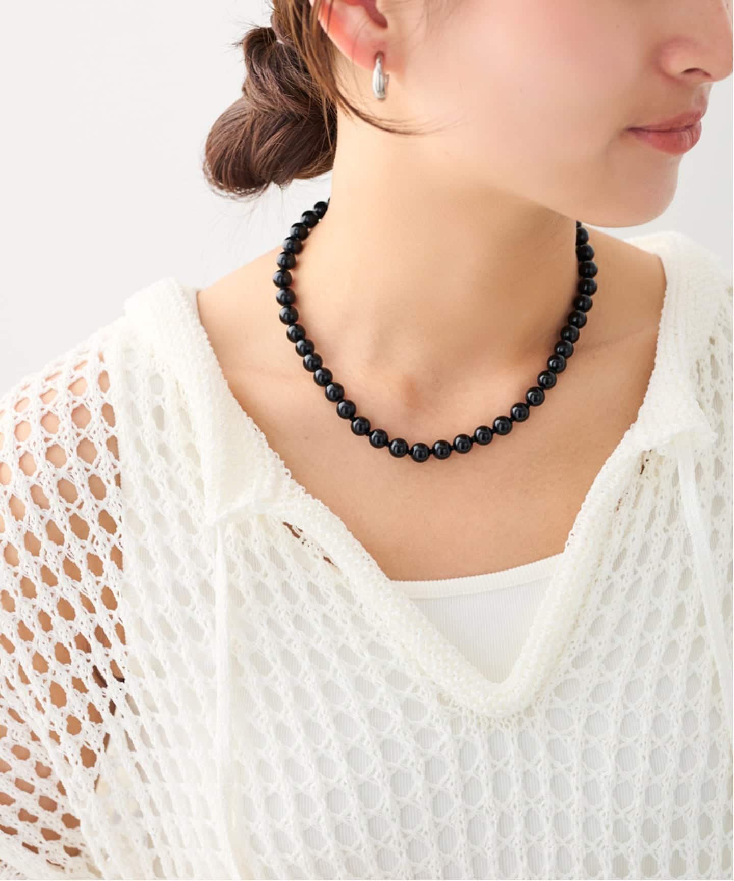 ≪追加≫OCUCCI/オクチ 別注STONE8mm 43CM CHOKER ONYX（ネックレス
