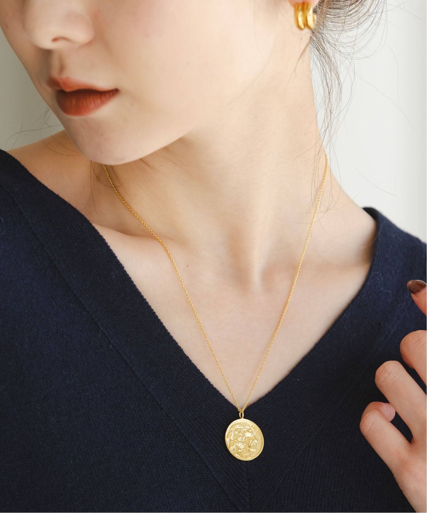 chibi jewels/チビジュエルズ Native Coin Medallion Necklace 
