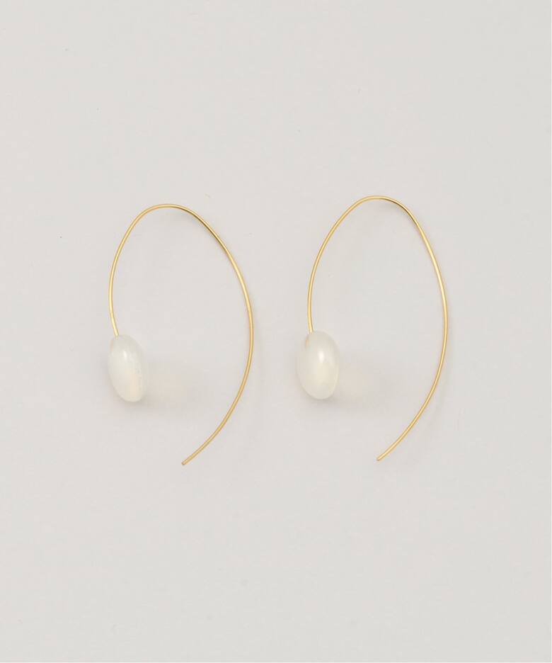 mounir/ムーニエ ドロップピアス(ホワイトカルセドニー)（ピアス（両耳 