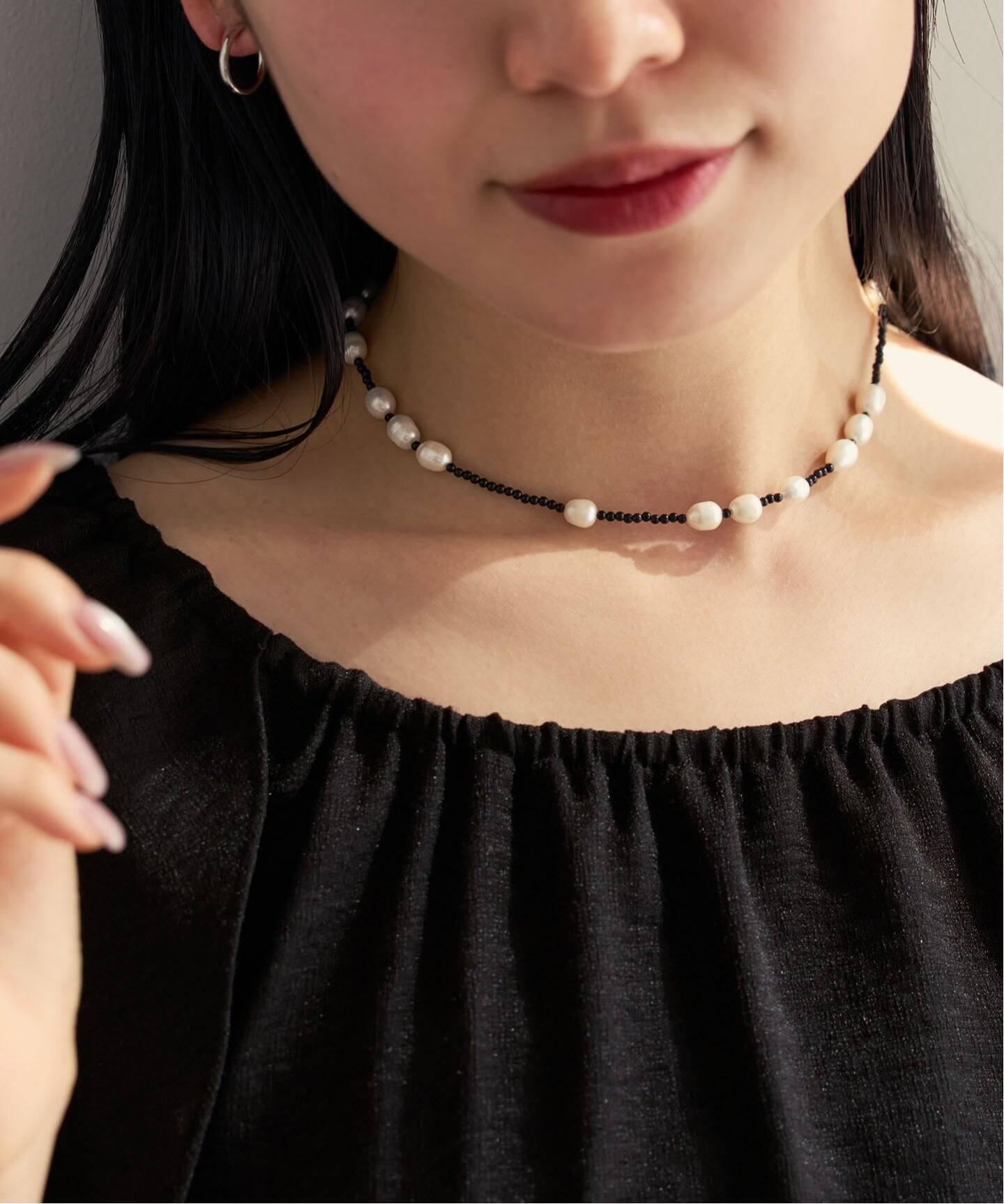 in mood/インムード ONX&RICEPRL 36cm choker（ネックレス）｜NOBLE 
