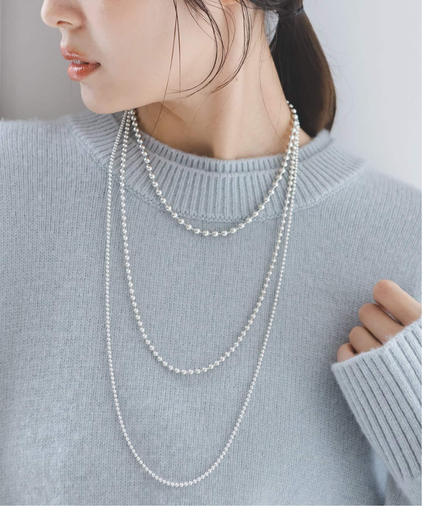 ✴︎新品未使用✴︎インムードin moodマルチボールチェーンネックレス(シルバー) 追加予約2》in mood/インムード MULTIBALL CHAIN-necklace（ネックレス