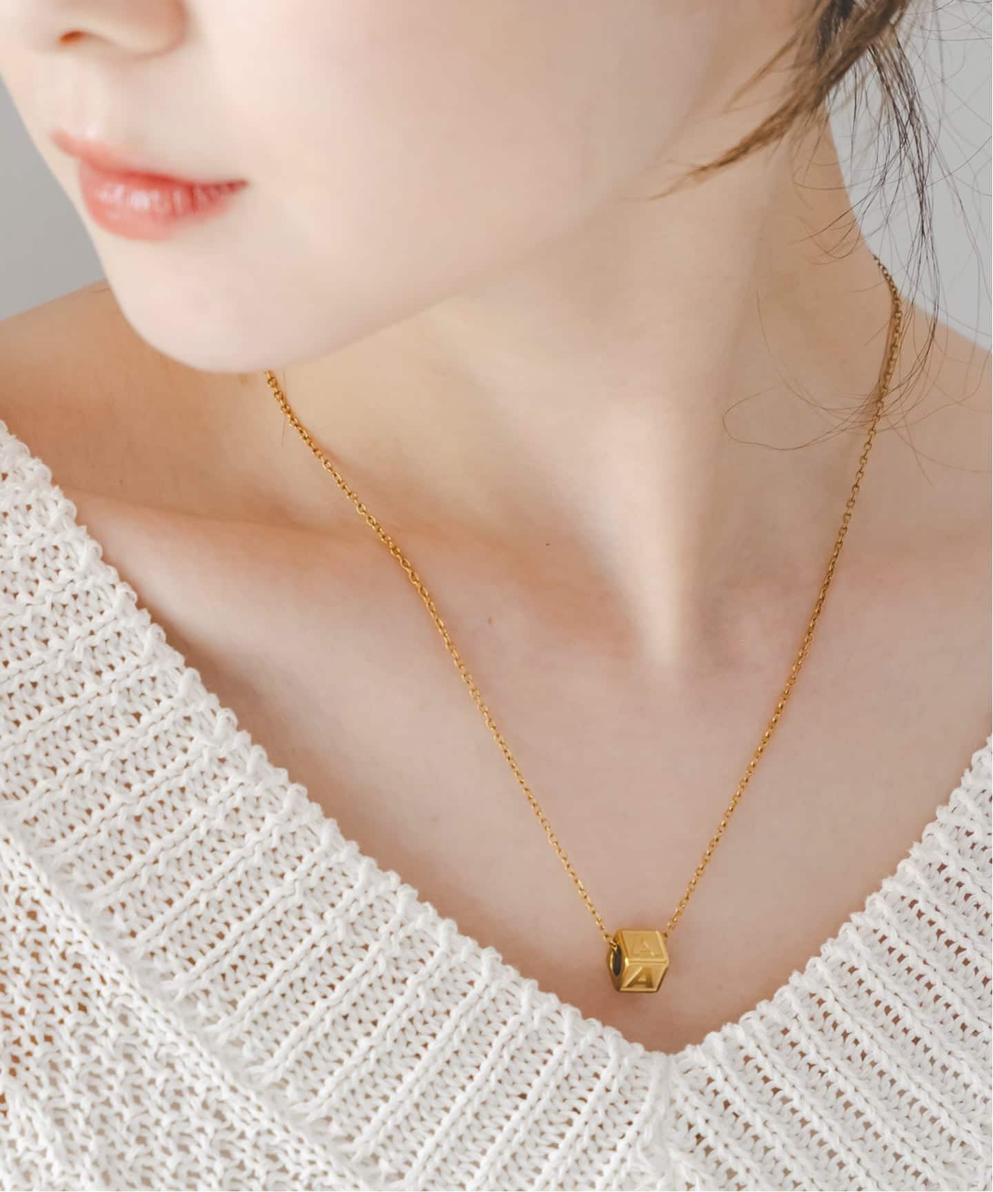 PETIT MOMENTS/プティモーメント Intial Block Necklace（ネックレス