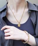 PETIT MOMENTS/プティモーメント Intial Rectangle Pendant Necklace