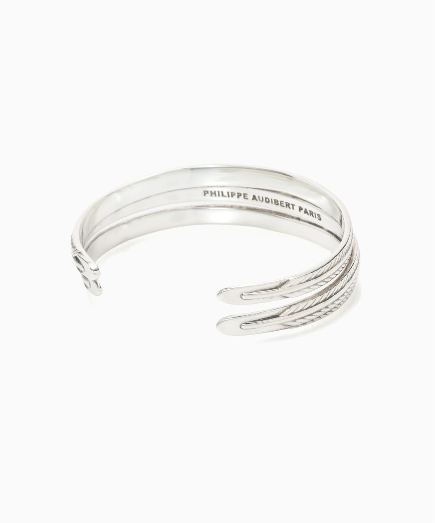 PHILIPPE ADJARD 羽根デザイン バングル PHILIPPE AUDIBERT3Tziziri bracelet L brass silver（ブレスレット