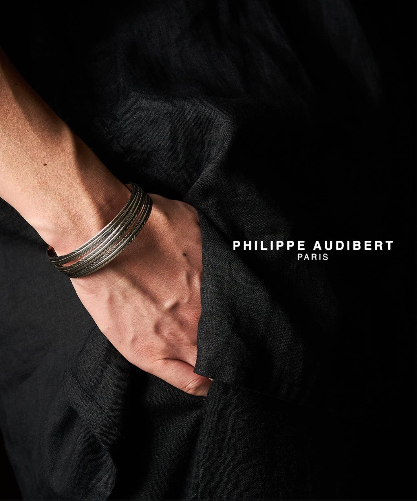 PHILIPPE AUDIERT シルバーバングル PHILIPPE AUDIBERT3Tziziri bracelet L brass silver（ブレスレット