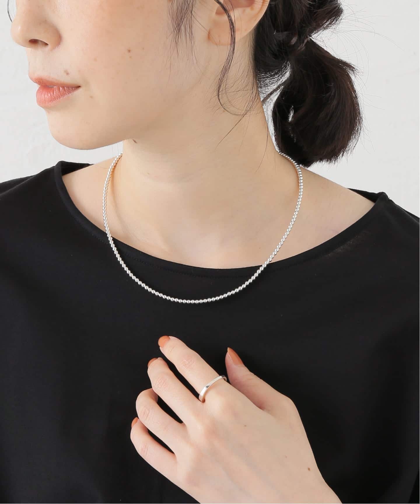 ERICKA NICOLAS BEGAY ナバホパール 3mm/45cm ネックレス（ネックレス