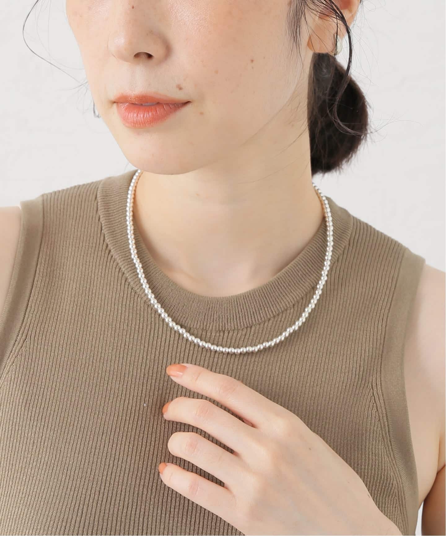 ERICKA NICOLAS BEGAY ナバホパール 4mm/45cm ネックレス（ネックレス