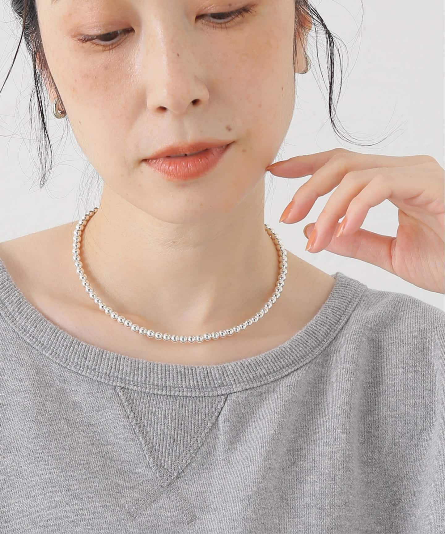 ERICKA NICOLAS BEGAY ナバホパール 5mm/40cm ネックレス（ネックレス
