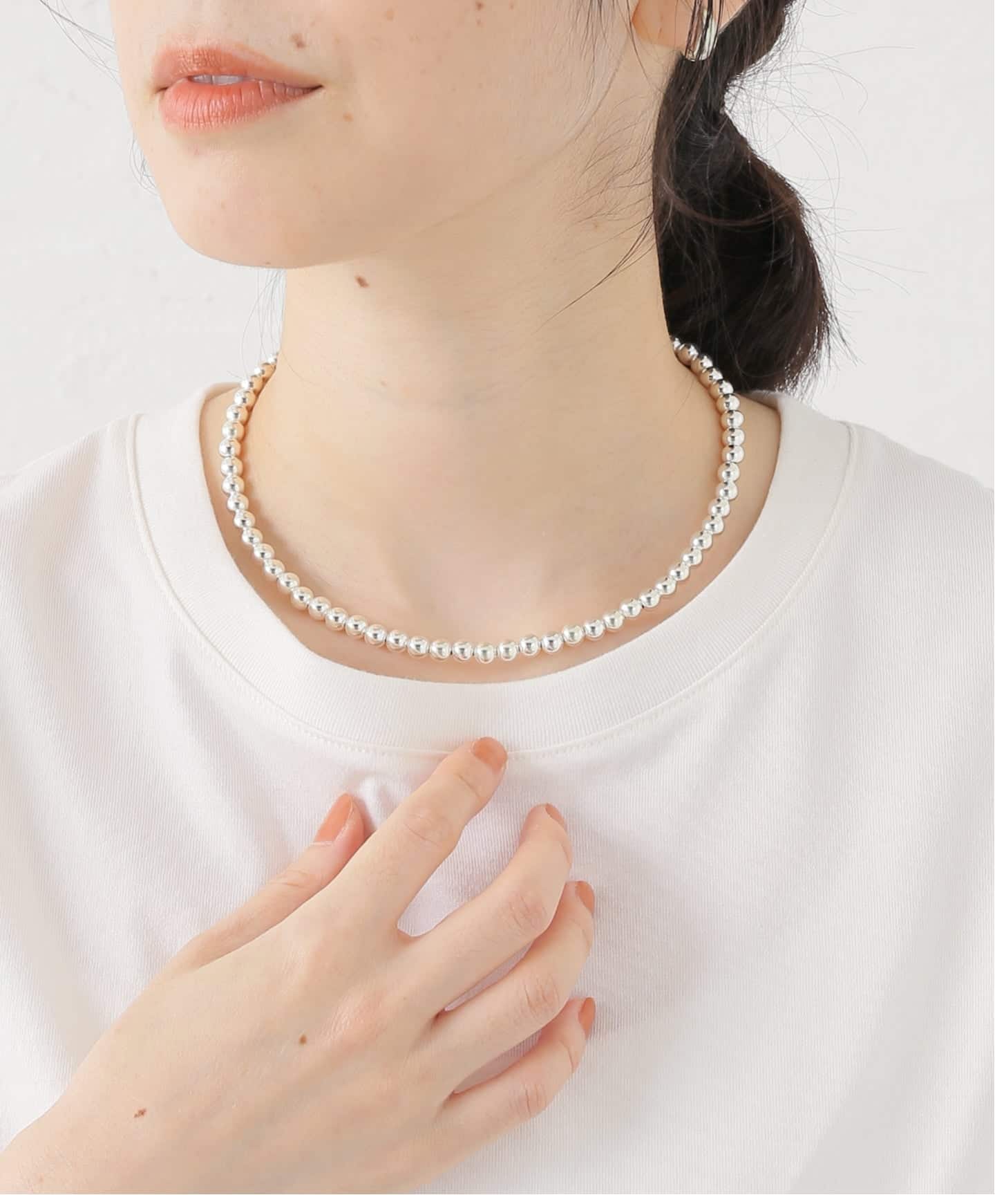 ERICKA NICOLAS BEGAY ナバホパール 6mm/40cm ネックレス（ネックレス
