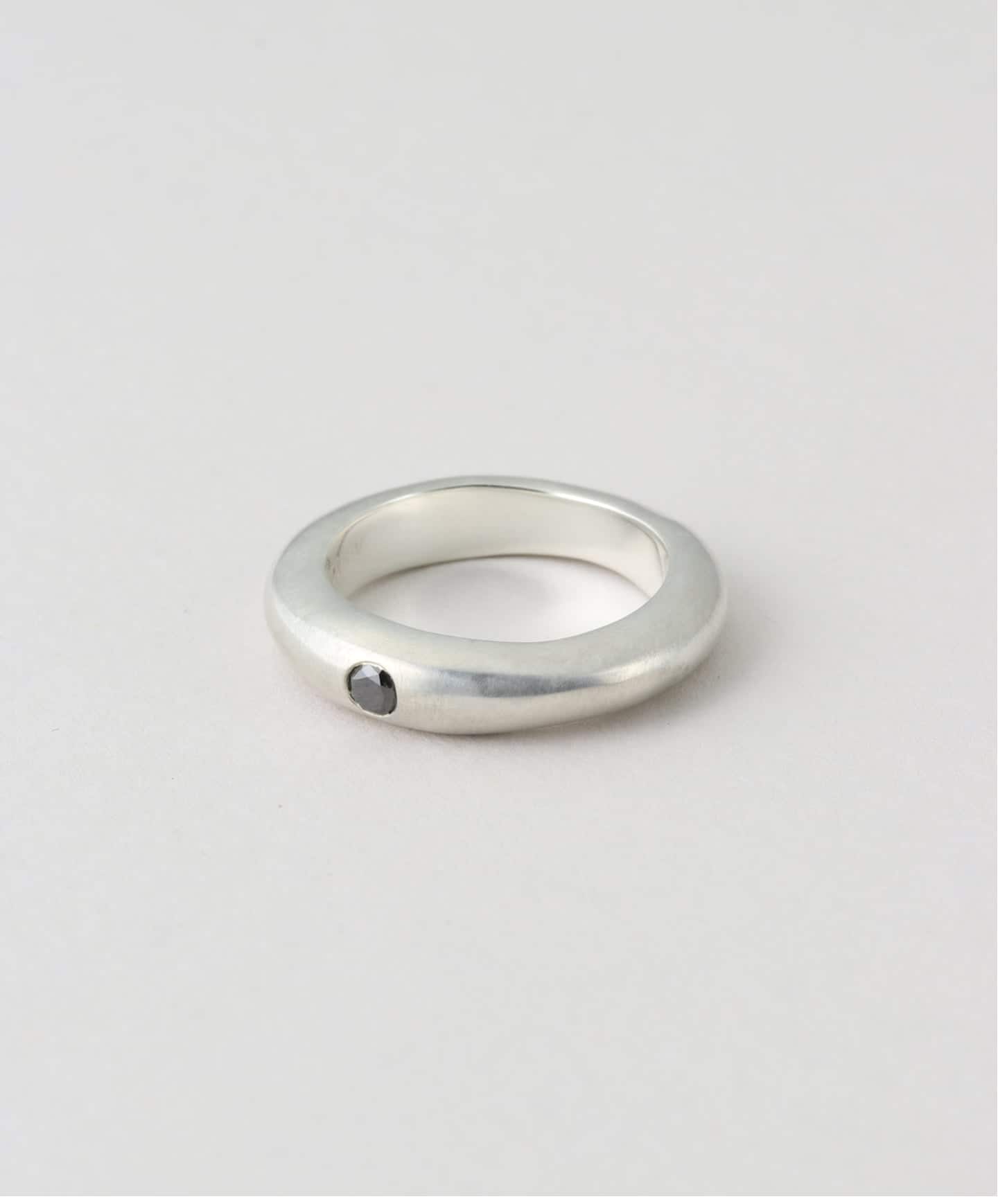 OCUCCI/オクチ Ring Skiny-single faceted black d リング（リング